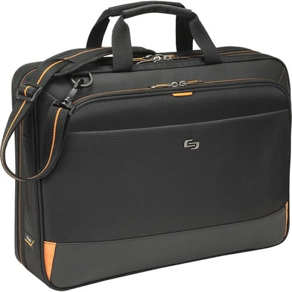 Focus Portfolio Briefcase for 17.3" Laptop - Black/Orange